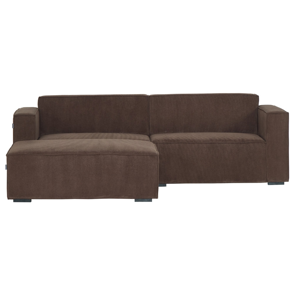Balu Sofa - Brun fløyel inkl. puff - 240 cm