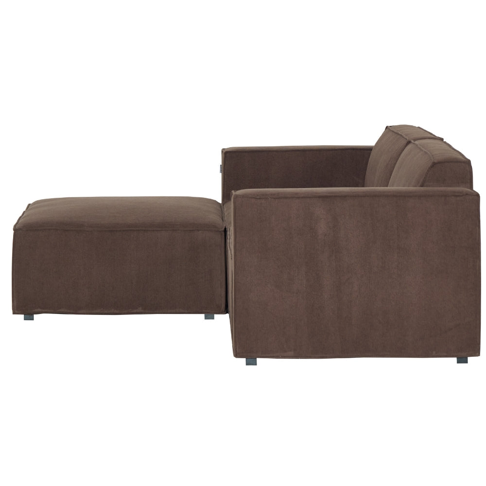 Balu Sofa - Brun fløyel inkl. puff - 240 cm