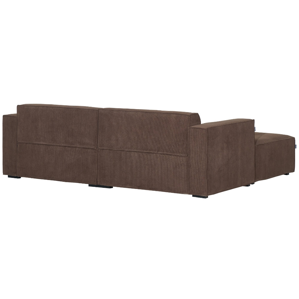 Balu Sofa - Brun fløyel inkl. puff - 240 cm