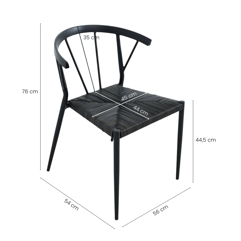Belmonte Hagestol - Sort Rattan