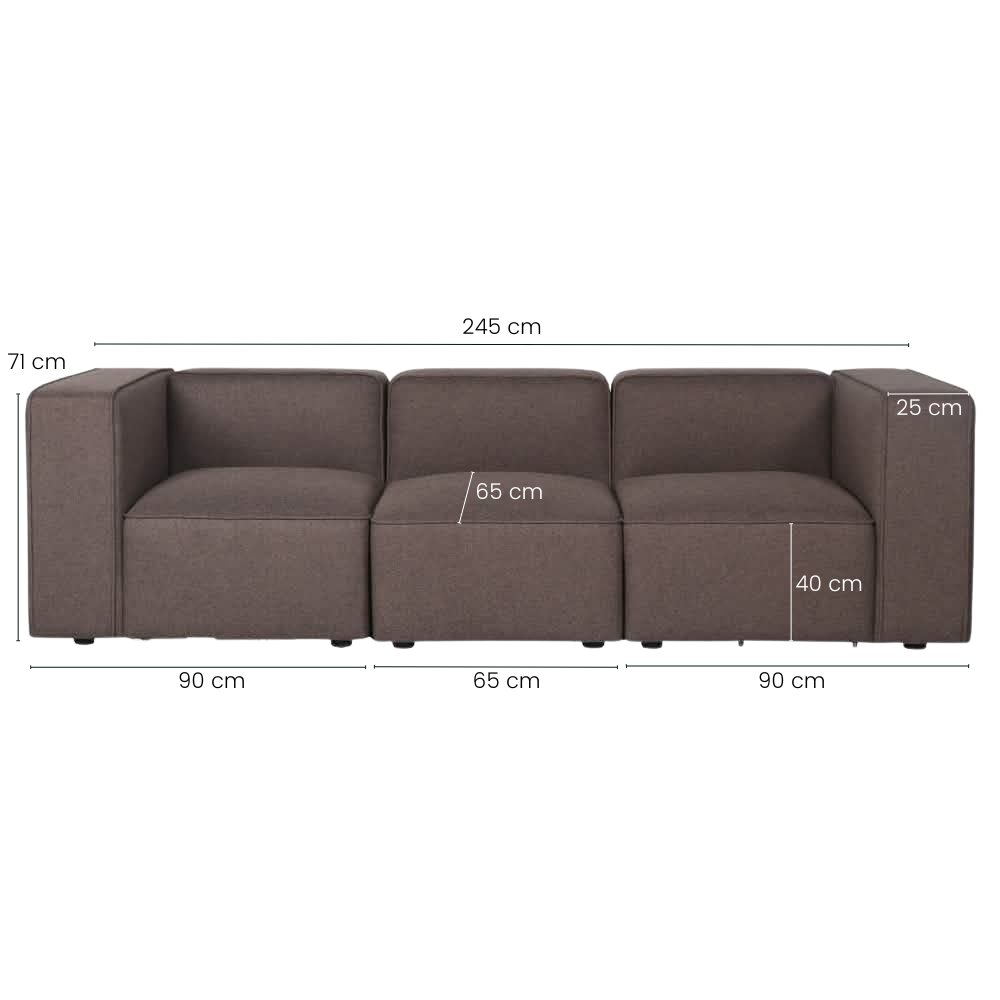 Benne 3-pers. Modulsofa - Mokka