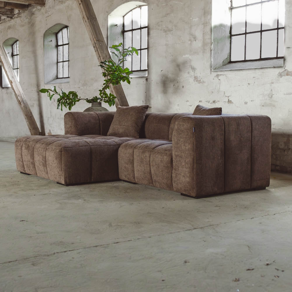 Bora Sofa - Brun - Venstrevendt - 240 cm