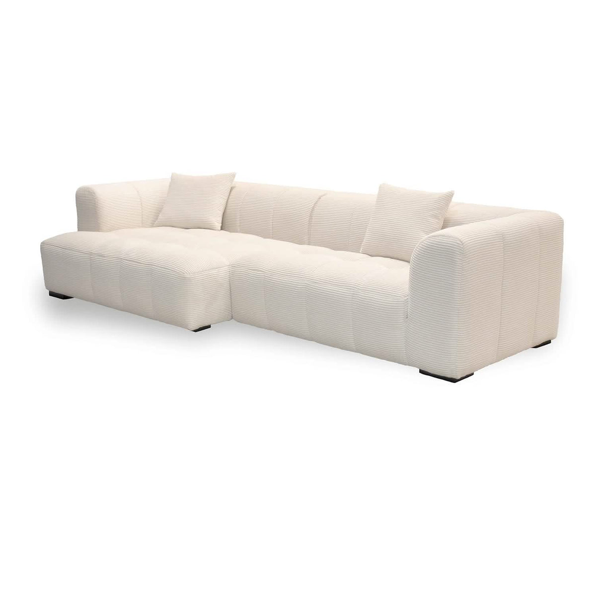 Bora Sofa - Lys Bredstripet Kordfløyel - Venstrevendt - 300 cm