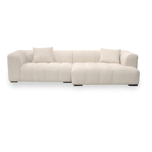 Bora Sofa i Lys Bredriflet Fløyel - Høyrevendt - 300 cm