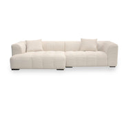 Bora Sofa - Lys Bredstripet Kordfløyel - Venstrevendt - 300 cm