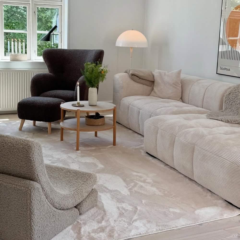 Bora Sofa - Lys Bredstripet Kordfløyel - Venstrevendt - 300 cm