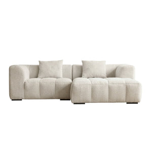 Bora Sofa i Beige Bouclé - Høyrevendt - 240 cm