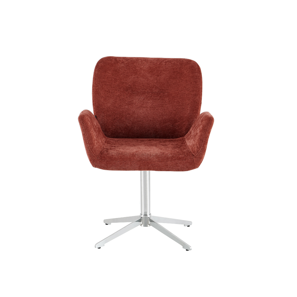 Harvie Spisestol - Bordeaux Stoff m. Chrome Ben