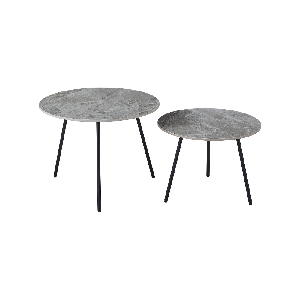 Ori Sofabordsett - Ø60/Ø50 cm - Brun