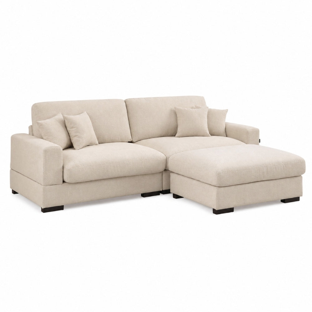 Callie 2,5-Pers. Sofa m. Puff - 260 cm - Beige