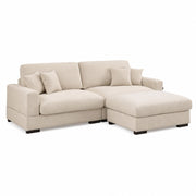 Callie 2,5-Pers. Sofa m. Puff - 260 cm - Beige