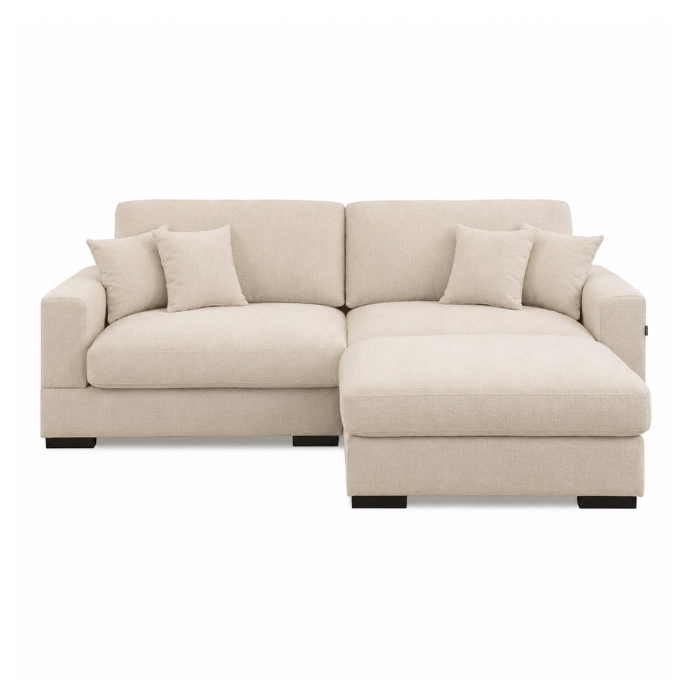 Callie 2,5-Pers. Sofa m. Puff - 260 cm - Beige