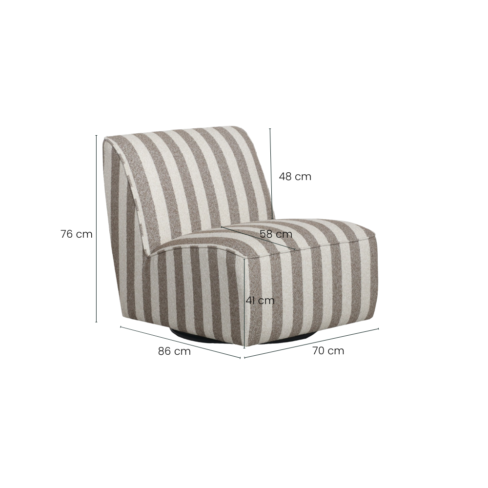 Carlton Loungestol - Brun/Hvit Stripet