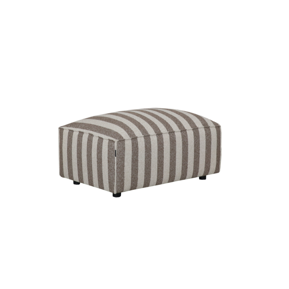 Carlton 2-seters Sofa m. Puff - 240 cm - Brune Striper