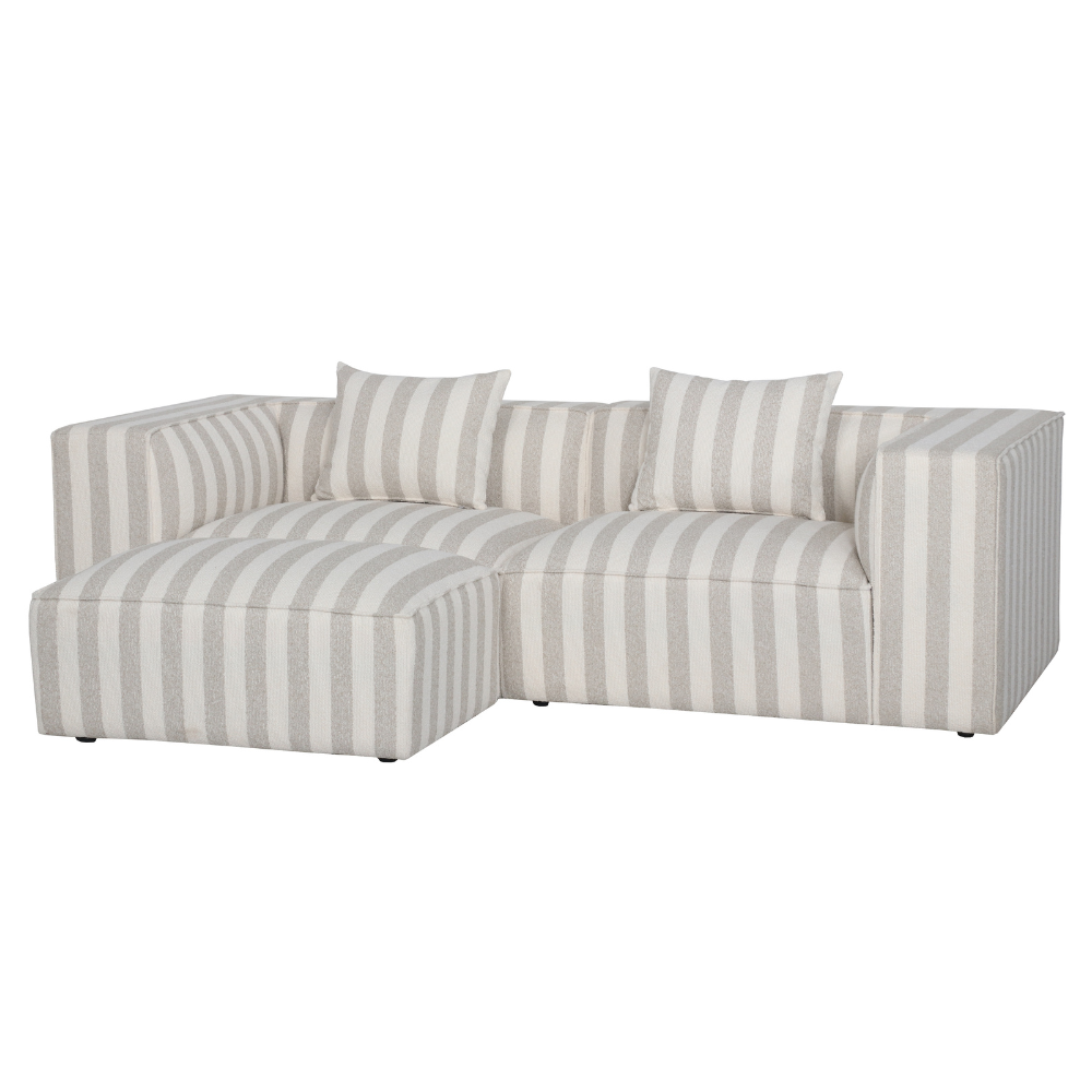 Carlton 2-seters sofa 240 cm m. Puff - Sand Striper