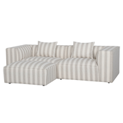 Carlton 2-seters Sofa m. Puff - 240 cm - Sand Striper