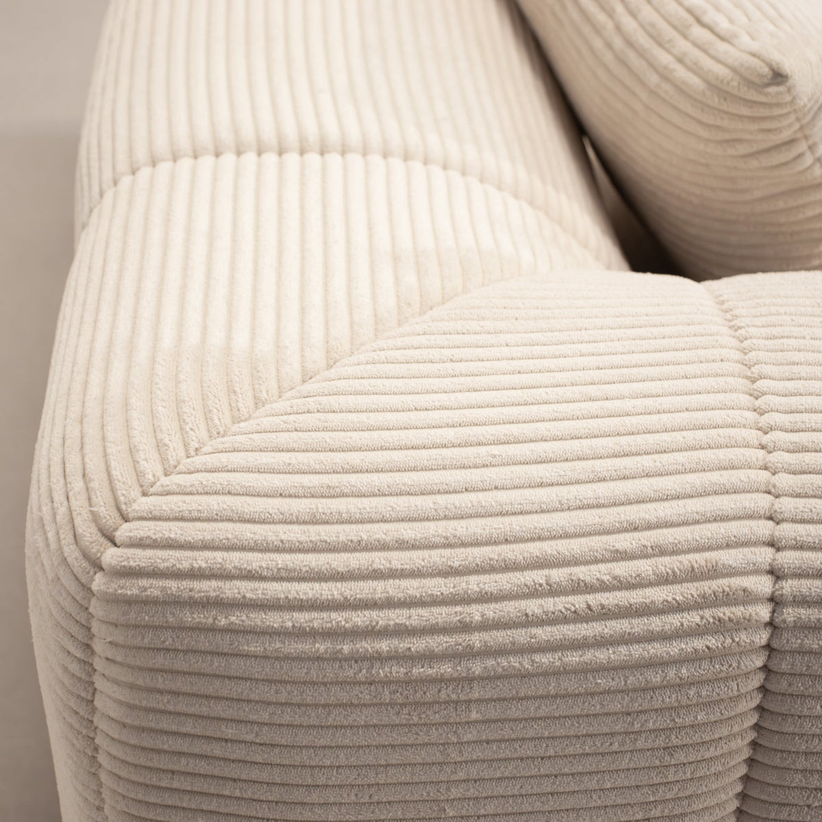 Bora Sofa - Lys Bredstripet Kordfløyel - Venstrevendt - 300 cm
