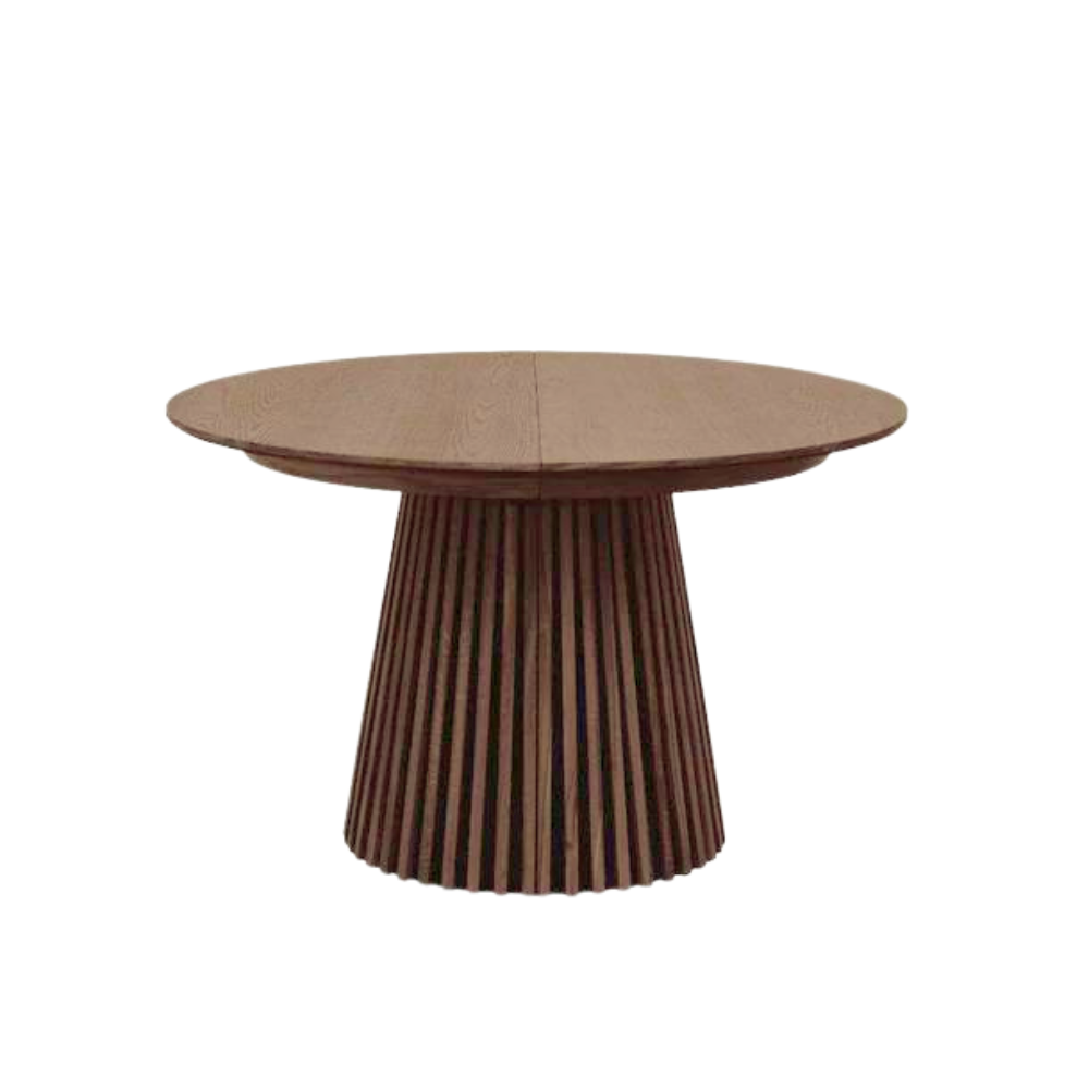 Måne Lamel Spisebord m. tilleggsplater - Smoked Eik Ø140-185-230 cm