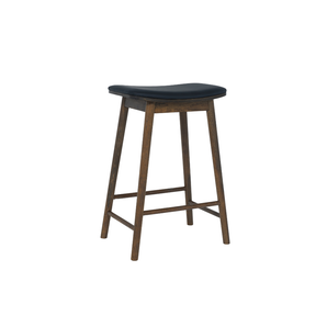 Nora Barstol m. svart PU-sete - Smoked Eik