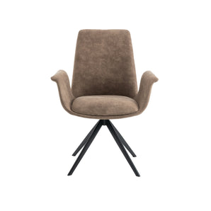 Arvik Spisebordstol - Lys brun Microfinber m. 180° svingfunksjon