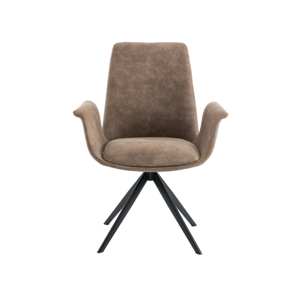 Arvik Spisestol - Lys Brun Microfinber m. 180° Svingfunksjon