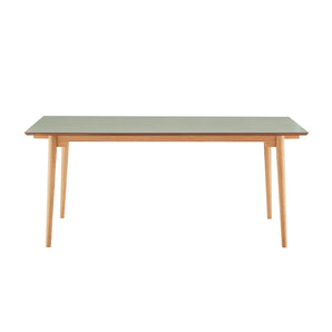 Holms Spisebord i 180 cm, inkl. plater i natur eik og støvet grønn