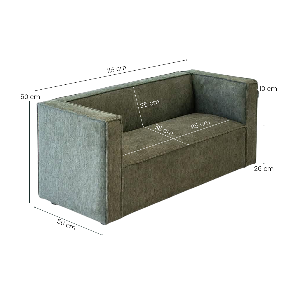 Elias Barnesofa 115 cm - Grønn