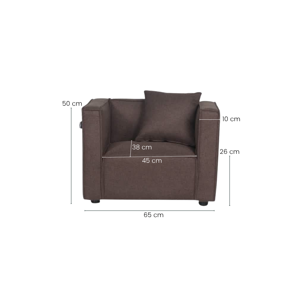 Elias Barnestol - 65 cm - Brun Stoff