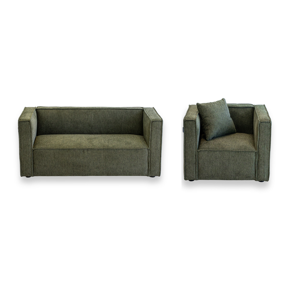 Elias Barnesofa inkl. Stol - Grønn Stoff