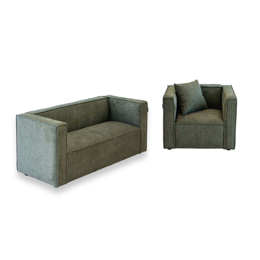 Elias Barnesofa inkl. Stol - Grønn Stoff