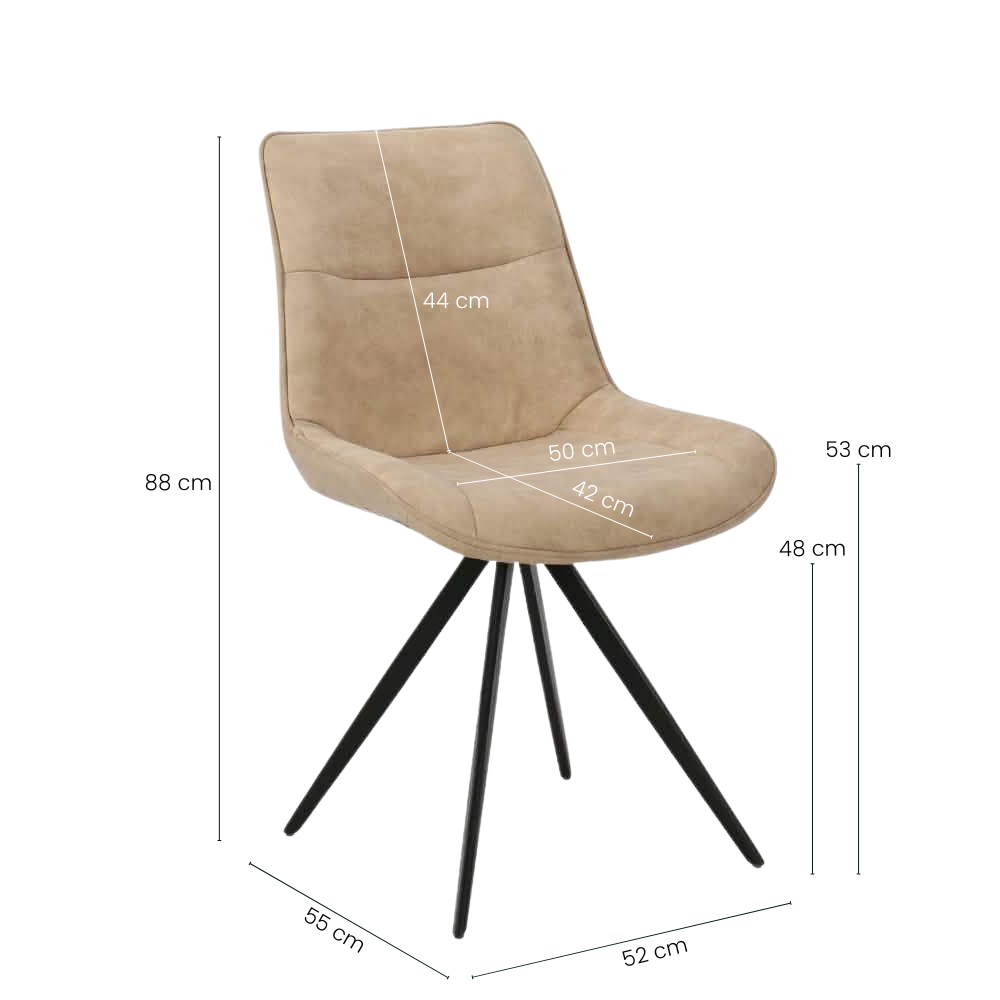 Elin Spisestol m. Svingfunksjon - Beige Microfiber