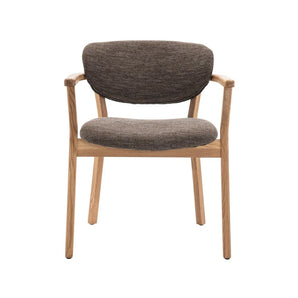 Ellie Spisestol m. armlener og mørkt sete  - Natur Eik