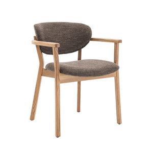 Ellie Spisestol m. armlener og mørkt sete  - Natur Eik