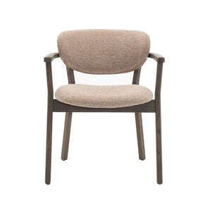 Ellie Spisestol med armlener og beige sete - Smoked Eik