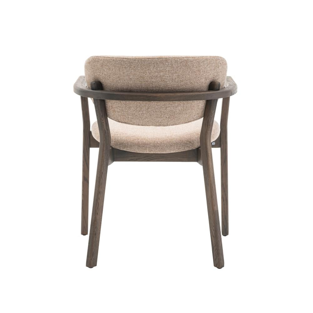 Ellie Spisestol m. Armlener og Beige Sete - Smoked Eik