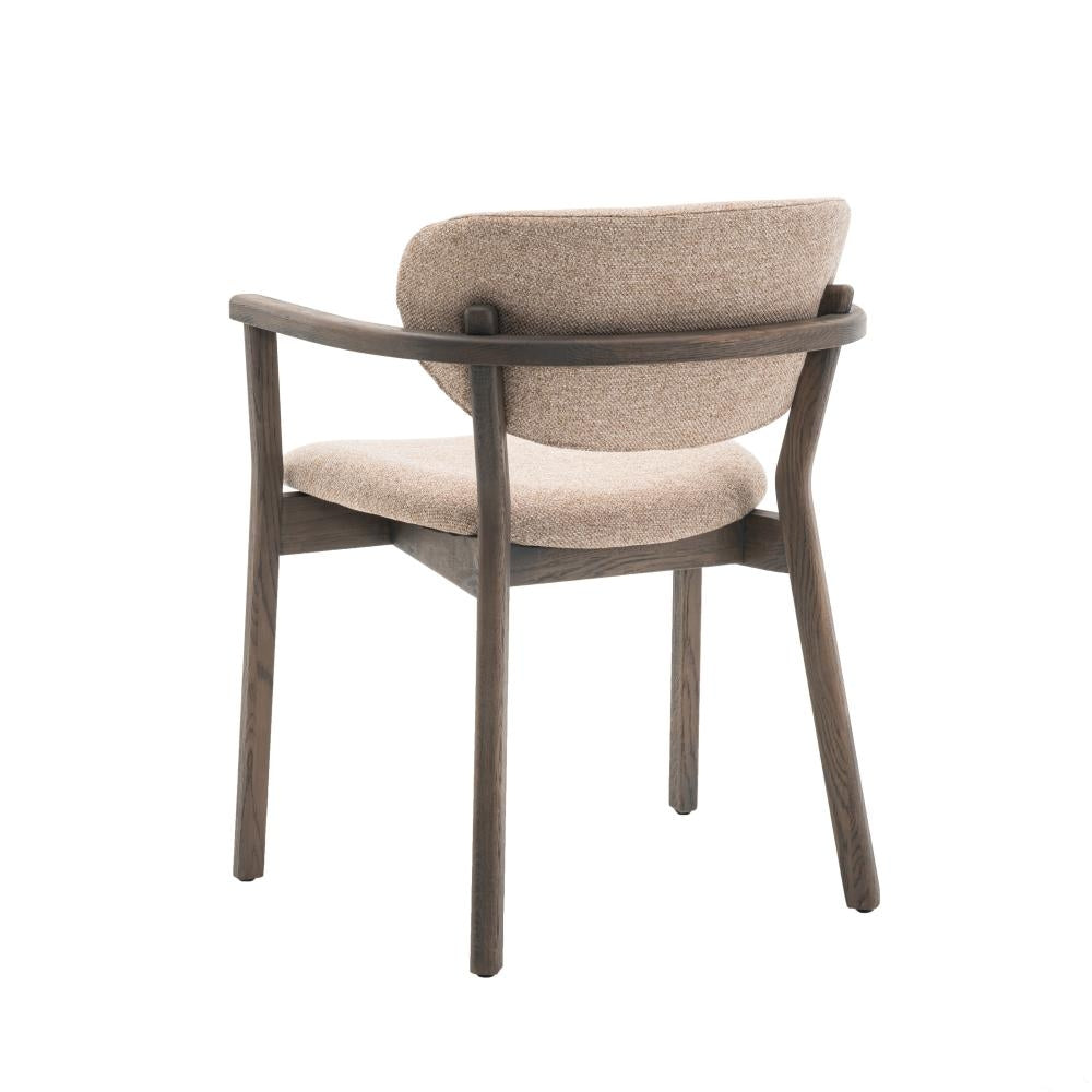 Ellie Spisestol m. Armlener og Beige Sete - Smoked Eik