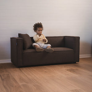 Elias barnesofa 115 cm - Brun stoff