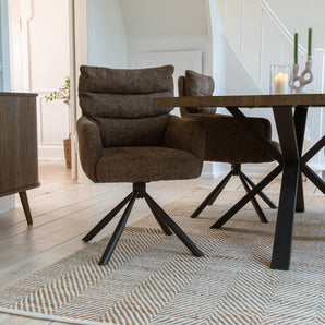 Vienna Spisestol m. svingfunksjon - Brun Stoff