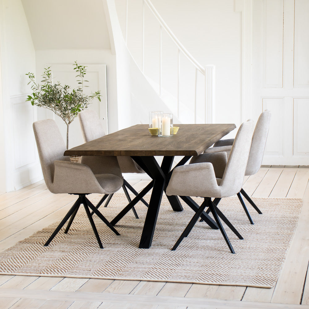 Arvik Spisestol - Beige Stoff m. 180° svingfunksjon