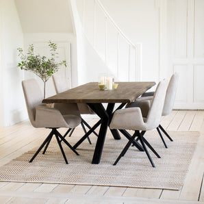 Arvik Spisestol - Beige Stoff m. 180° svingfunksjon