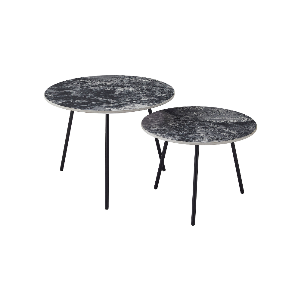 Ori Sofabordsett - Ø60/Ø50 cm - Grå