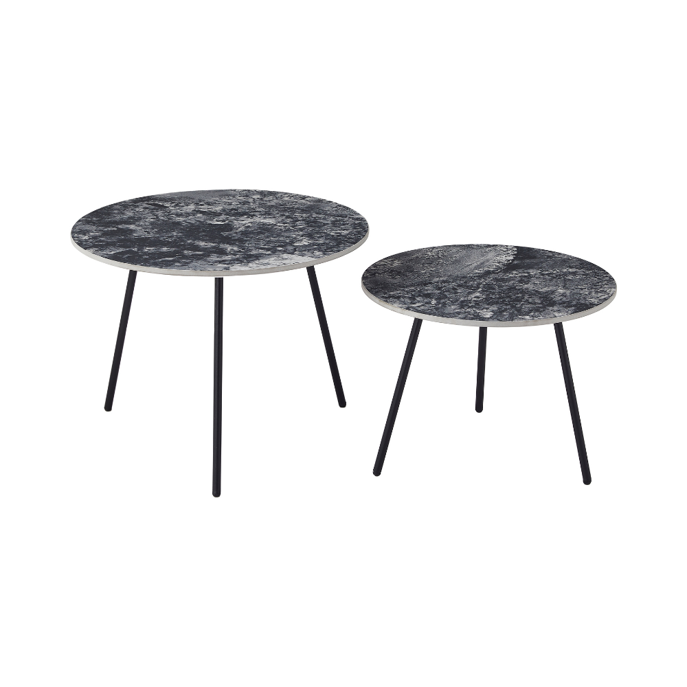 Ori Sofabordsett - Ø60/Ø50 cm - Grå