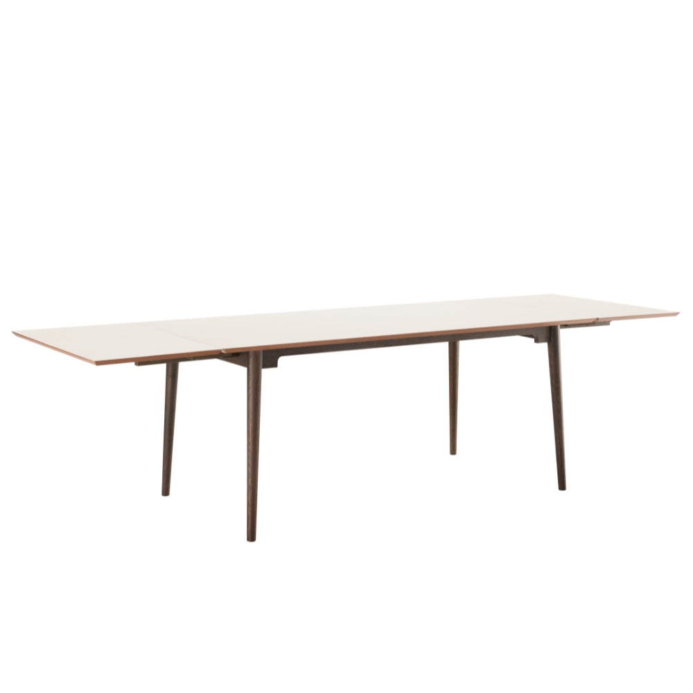 Holms Spisebord - 180 cm, Inkl. Ileggsplater i Smoked Eik og Taupe