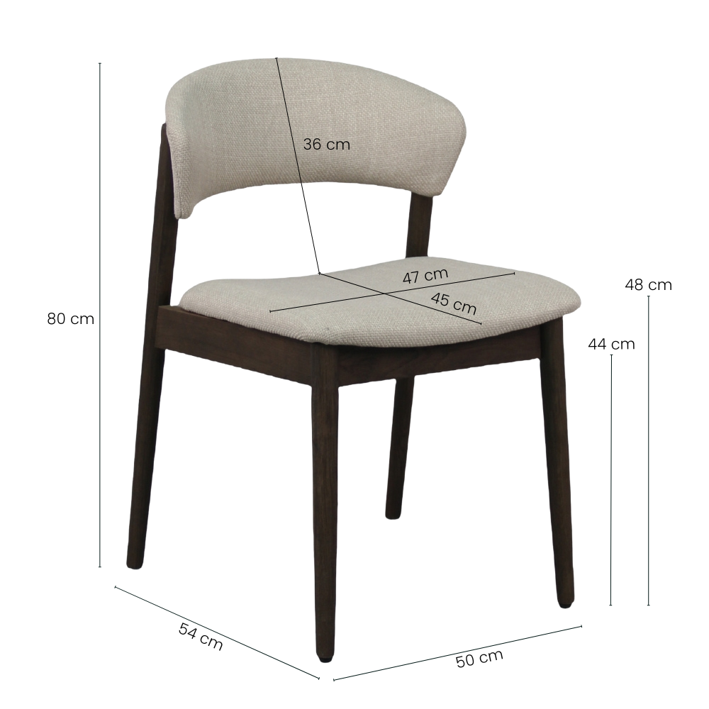 Hanna Spisestol - Smoked Eik m. Beige Sete
