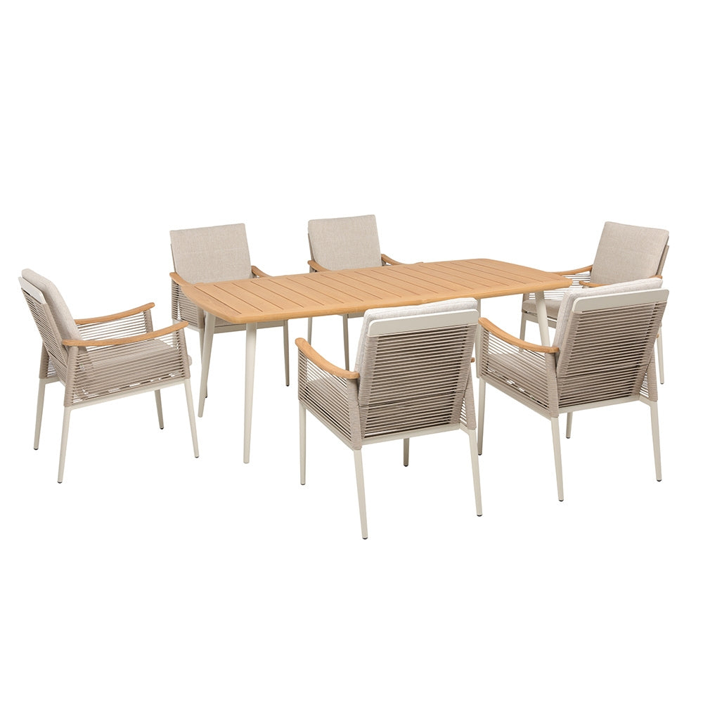 Hagemøbelsett - Norvik Hagebord & Norvik Hagestoler 6 stk.