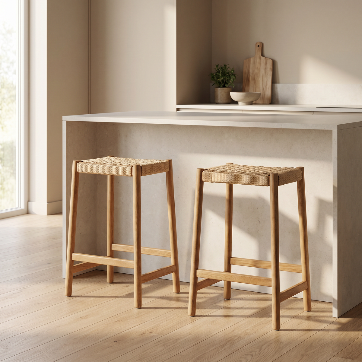 Holt Barstol m. Naturflett - Natur Eik