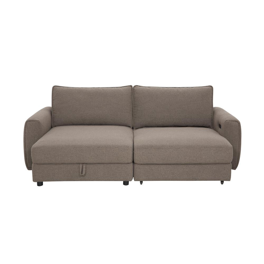 Naya Sofa med Elektronisk Modul - Høyrevendt - Brun Bouclé