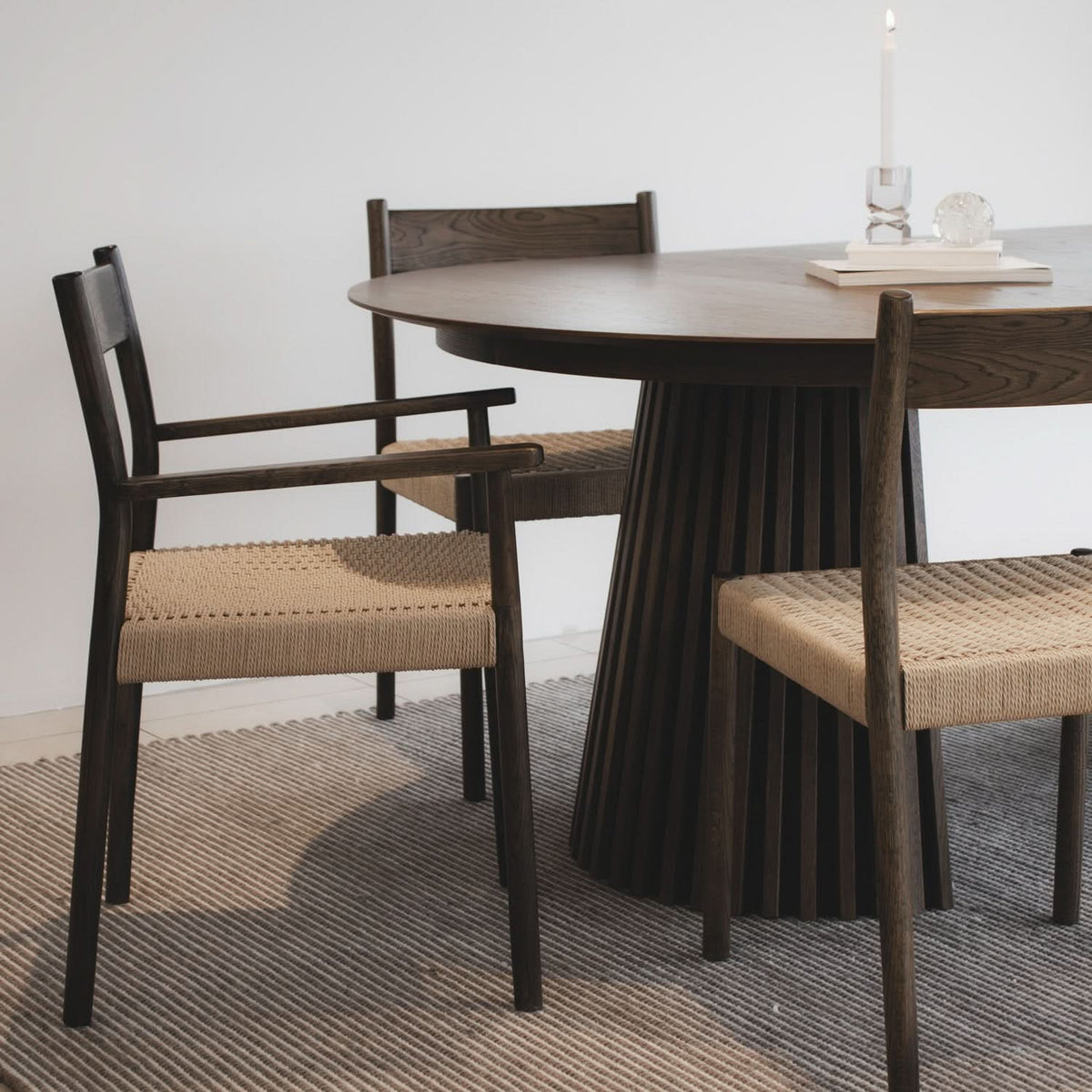 Monaco Spisebordstol m. Naturflett - Smoked Eik