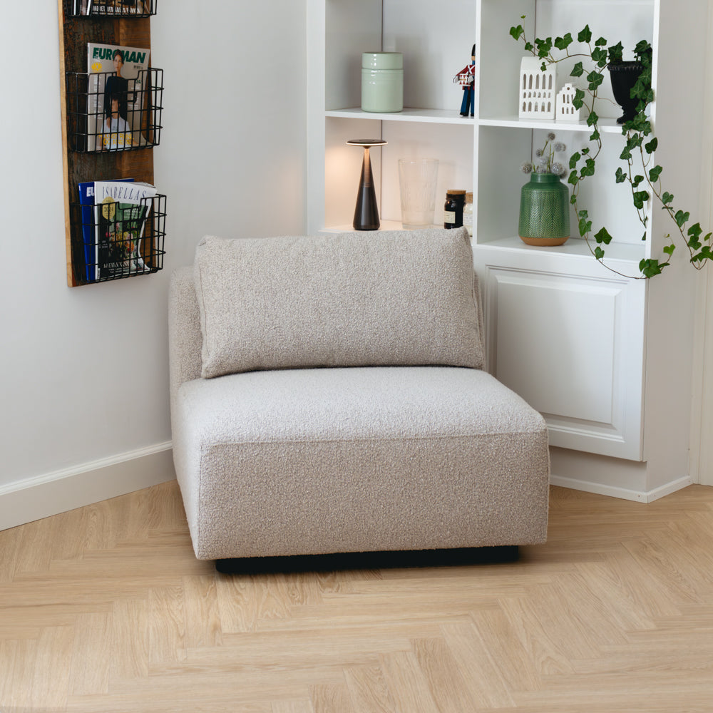 Nolio Modulsofa m. Høyrevendt Sjeselong - 315 cm - Beige Bouclé