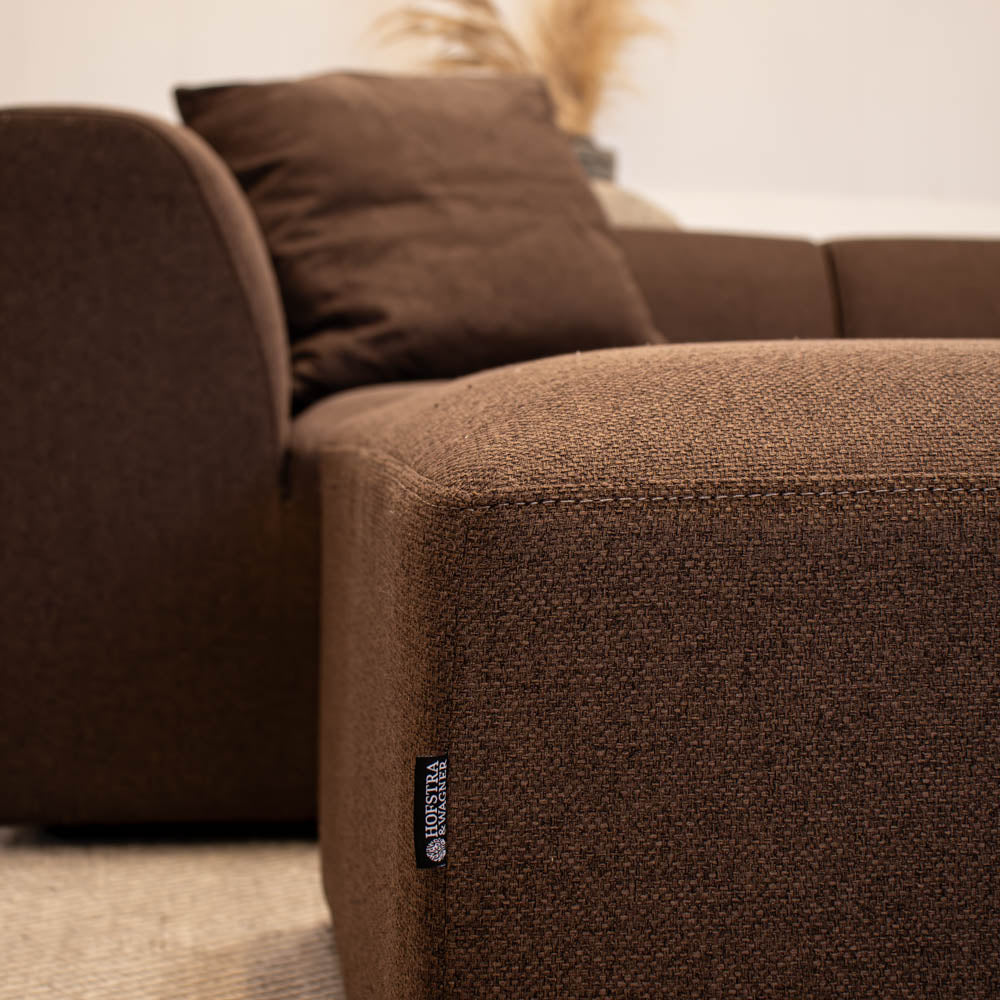 Balder 3-personers Sofa m. Puff - Brun Lumos